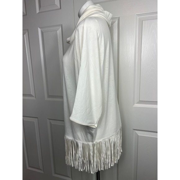 Terre Bleue Cowl Neck Fringe Sweater Size M NEW - Picture 6 of 10